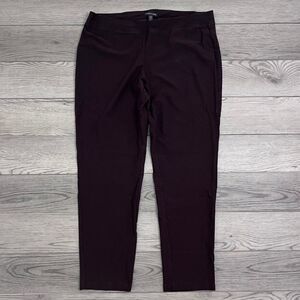 Eileen Fisher Women Size L Brown Pullon Straight Leg Ankle Pants Trouser Office